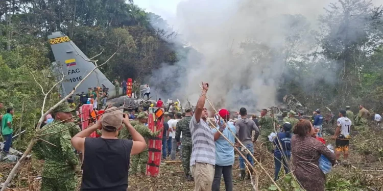 Military plane crash in Colombia leaves at least 33 dead