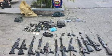 Haitian National Police seize weapons and tactical gear during anti-gang raid in Bel-Air