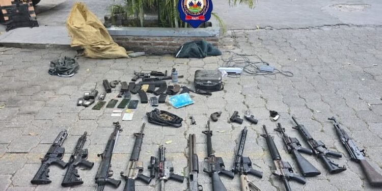 Haitian National Police seize weapons and tactical gear during anti-gang raid in Bel-Air